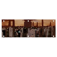 Skyline Skyscrapers Futuristic Sci-fi Panorama Banner And Sign 6  X 2  by Pakemis