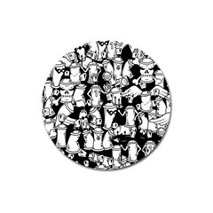 Graffiti Spray Can Characters Seamless Pattern Magnet 3  (round) by Pakemis