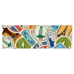 Travel Pattern Immigration Stamps Stickers With Historical Cultural Objects Travelling Visa Immigran Banner And Sign 6  X 2  by Pakemis