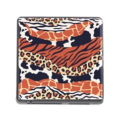 Mixed-animal-skin-print-safari-textures-mix-leopard-zebra-tiger-skins-patterns-luxury-animals-textur Memory Card Reader (square 5 Slot) by Pakemis
