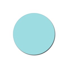 Color Pale Turquoise Rubber Round Coaster (4 Pack) by Kultjers