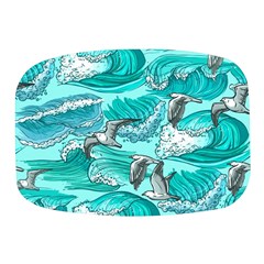 Sea-waves-seamless-pattern Mini Square Pill Box by Pakemis