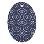 Kaleidoscope Deep Purple Oval Ornament (Two Sides) Front