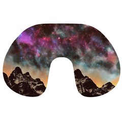Mountain Space Galaxy Stars Universe Astronomy Travel Neck Pillow by Uceng