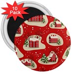Christmas New Year Seamless Pattern 3  Magnets (10 pack)  Front