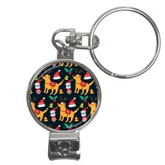 Funny Christmas Pattern Background Nail Clippers Key Chain by Uceng