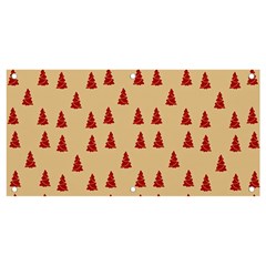 Red Christmas Tree Brown Banner And Sign 4  X 2  by TetiBright
