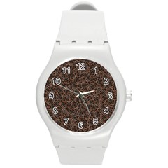 Random Abstract Geometry Motif Pattern Round Plastic Sport Watch (m) by dflcprintsclothing