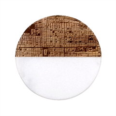 Antique Oriental Town Map  Classic Marble Wood Coaster (round)  by ConteMonfrey