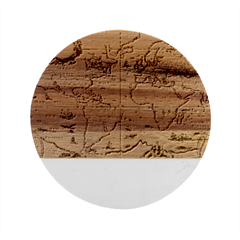 Antique Mapa Mundi Revisited Marble Wood Coaster (round) by ConteMonfrey