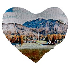 Trentino Alto Adige, Italy  Large 19  Premium Flano Heart Shape Cushions by ConteMonfrey