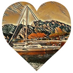 Art Boats Garda, Italy  Wooden Puzzle Heart by ConteMonfrey