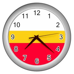 Malopolskie Flag Wall Clock (silver) by tony4urban