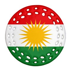 Kurdistan Flag Round Filigree Ornament (two Sides) by tony4urban