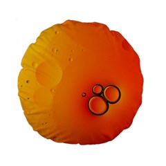 Wallpaper Liquid Bubbles Macro Orange Bright Standard 15  Premium Round Cushions by artworkshop