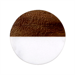 Black Wall Texture Classic Marble Wood Coaster (round)  by artworkshop