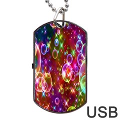 Rainbow Spectrum Bubbles Dog Tag Usb Flash (one Side) by artworkshop