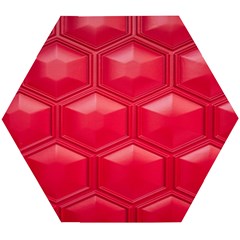 Red Textured Wall Wooden Puzzle Hexagon by artworkshop