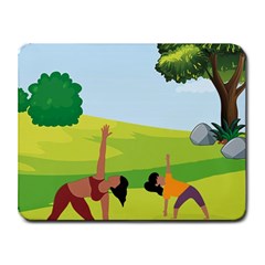 Mother And Daughter Yoga Art Celebrating Motherhood And Bond Between Mom And Daughter  Small Mousepad by SymmekaDesign