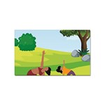 Mother And Daughter Yoga Art Celebrating Motherhood And Bond Between Mom And Daughter. Sticker (Rectangular) Front