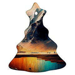 Abstract Color Colorful Mountain Ocean Sea Christmas Tree Ornament (two Sides) by Pakemis