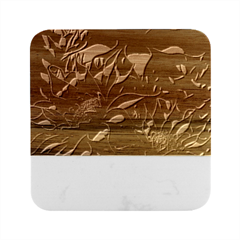 Flower Metal Flowers Sculpture Marble Wood Coaster (square) by Ravend