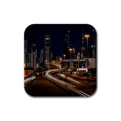 Skyscrapers Buildings Skyline Rubber Square Coaster (4 Pack) by Ravend