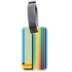Colorful Rainbow Striped Pattern Luggage Tag (two Sides) by Uceng