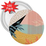 Leaves Pattern Design Colorful 3  Buttons (100 pack)  Front