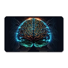Brain Mind Technology Circuit Board Layout Patterns Magnet (rectangular) by Uceng