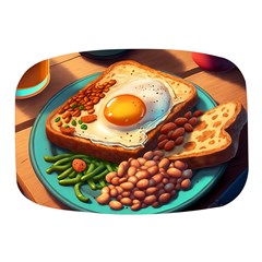 Ai Generated Breakfast Egg Beans Toast Plate Mini Square Pill Box by danenraven