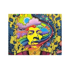 Psychedelic Rock Jimi Hendrix One Side Premium Plush Fleece Blanket (mini) by Jancukart