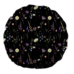 Flowers Floral Pattern Floral Print Large 18  Premium Flano Round Cushions by Ravend