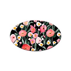 Charming Watercolor Flowers Sticker Oval (10 Pack) by GardenOfOphir