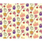Happy Birthday Cupcake Pattern Lollipop Flat Design Deluxe Canvas 14  x 11  (Stretched) 14  x 11  x 1.5  Stretched Canvas