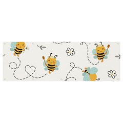 Bee Art Pattern Design Wallpaper Background Print Banner And Sign 12  X 4  by Ravend