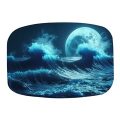 Moonlight High Tide Storm Tsunami Waves Ocean Sea Mini Square Pill Box by Ravend