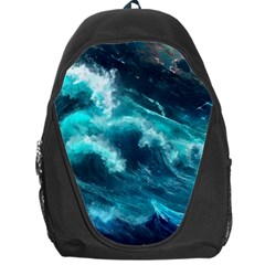 Thunderstorm Tsunami Tidal Wave Ocean Waves Sea Backpack Bag by Ravend