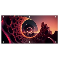 Ai Generated Swirl Space Design Fractal Light 3d Art Banner And Sign 4  X 2  by Ravend