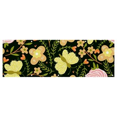 Flowers Rose Blossom Pattern Creative Motif Banner And Sign 12  X 4  by Ravend