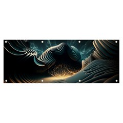 Ai Generated Swirl Space Design Fractal Light Banner And Sign 8  X 3  by Ravend