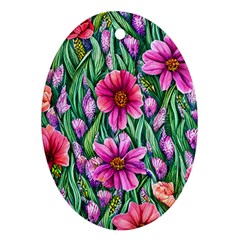 Cheerful And Cheery Blooms Ornament (oval) by GardenOfOphir
