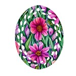 Cheerful And Cheery Blooms Ornament (Oval Filigree) Front