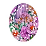 Bright And Brilliant Bouquet Oval Filigree Ornament (Two Sides) Back