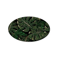 Monstera Plant Tropical Jungle Leaves Pattern Sticker Oval (10 Pack) by Ravend