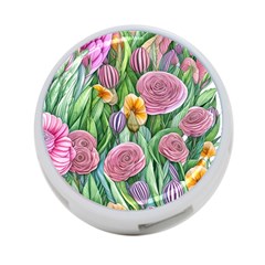 Delicate And Dazzling Watercolor Flowers 4-port Usb Hub (two Sides) by GardenOfOphir