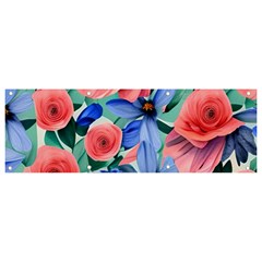Classy Watercolor Flowers Banner And Sign 9  X 3  by GardenOfOphir
