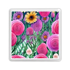 Charming Watercolor Flowers Memory Card Reader (square) by GardenOfOphir