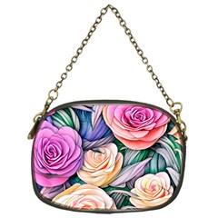 County Charm – Watercolor Flowers Botanical Chain Purse (one Side) by GardenOfOphir