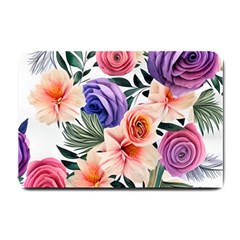 Country-chic Watercolor Flowers Small Doormat by GardenOfOphir